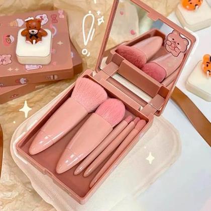 Imagem de Conjunto Estojo Kit Pincel De Maquiagem Com Espelho