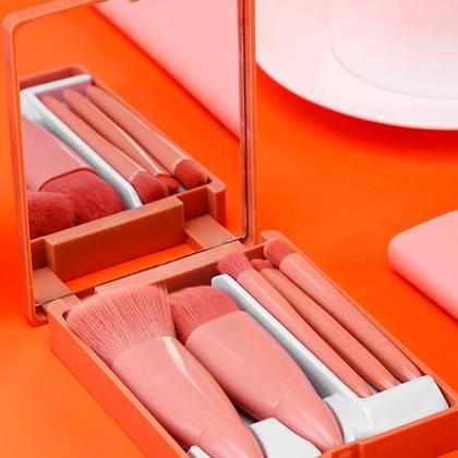 Imagem de Conjunto Estojo Kit Pincel De Maquiagem Com Espelho