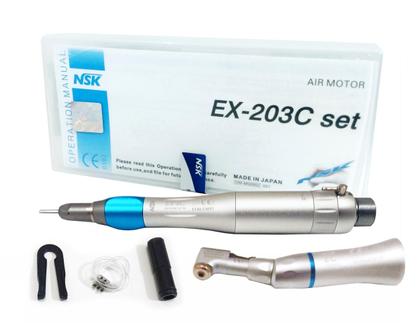 Imagem de Conjunto ex203c micro motor pneumatico peca reta e contra angulo nsk