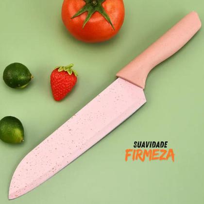 Imagem de Conjunto Facas Afiadas Aço Inox Chef Legumes Tesoura e Descascador