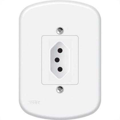 Imagem de Conjunto Fame 4X2 Branco Com Placa 1Tomada 10A