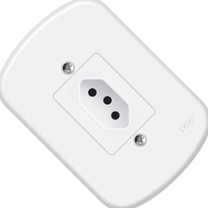 Imagem de Conjunto Fame 4X2 Branco Com Placa 1Tomada 10A