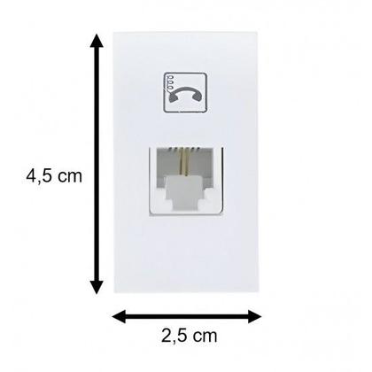 Imagem de Conjunto FAME Evidence Sem Placa Módulo Tomada Tel RJ11 499 Branco 487180