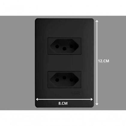 Imagem de Conjunto Fame Habitat Black - 2 Tomadas 2p+t 10a