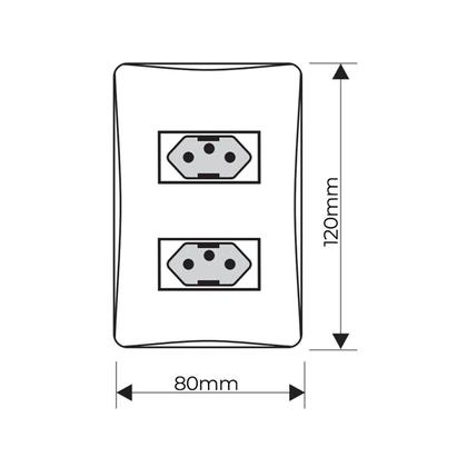 Imagem de Conjunto Fame Tomada Dupla 10A 2P+T Habitat