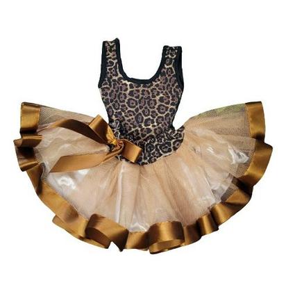 Imagem de Conjunto Fantasia Body Infantil De Onça Leopardo Saia De Tule