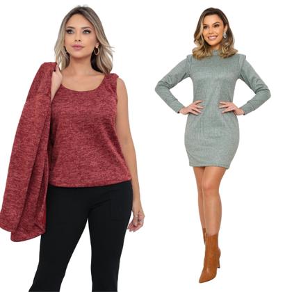 Imagem de Conjunto Feminino 2 Peças + Vestido De Lanzinha Com Forro