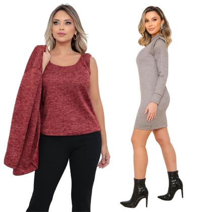 Imagem de Conjunto Feminino 2 Peças + Vestido De Lanzinha Com Forro