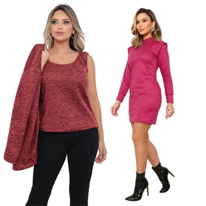 Imagem de Conjunto Feminino 2 Peças + Vestido De Lanzinha Com Forro
