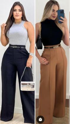 Imagem de Conjunto Feminino 3 Peças Calça de Alfaiatariae Cropped Elegante e Confortavel
