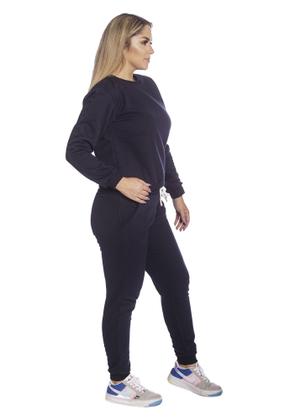 Imagem de Conjunto Feminino Adulto de Moletom TechMalhas para trabalho academia liso