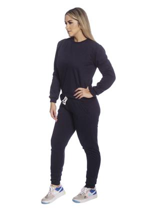 Imagem de Conjunto Feminino Adulto de Moletom TechMalhas para trabalho academia liso