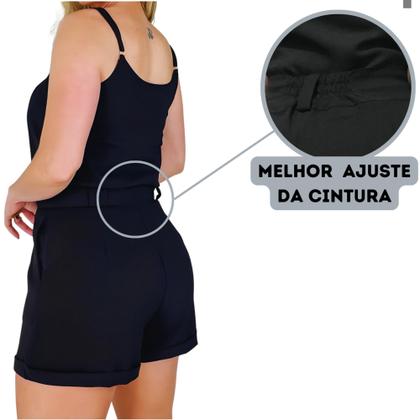 Imagem de Conjunto Feminino Alfaiataria Short Cinto Regata Blusa