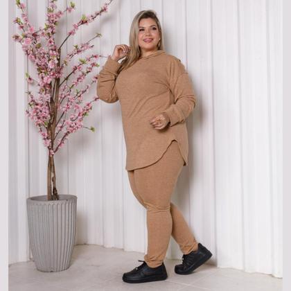 Imagem de Conjunto Feminino Calça e Blusa c/ Capuz Lanzinha Plus Size