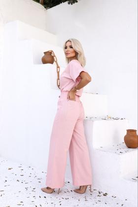 Imagem de Conjunto Feminino Calça e blusa em linho com  Viscose Bianca