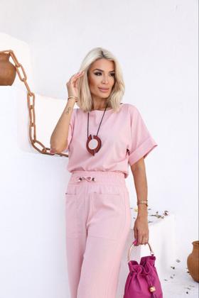 Imagem de Conjunto Feminino Calça e blusa em linho com  Viscose Bianca