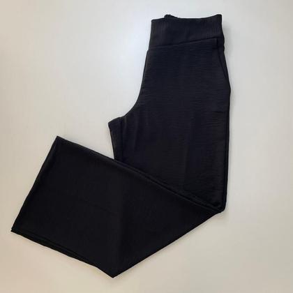 Imagem de Conjunto Feminino Calça Pantalona Preta e Cropped Social Manga Morcego Amarração Bojo Confortável Elegante Festa Outono Inverno