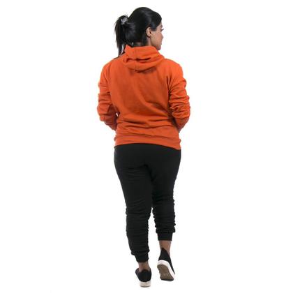 Imagem de Conjunto Feminino Calça Preta e Blusa de Moletom cor Laranja