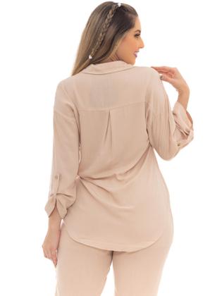 Imagem de Conjunto Feminino Camisa e Calça Com Elástico Tendência Verão