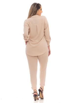 Imagem de Conjunto Feminino Camisa e Calça Com Elástico Tendência Verão