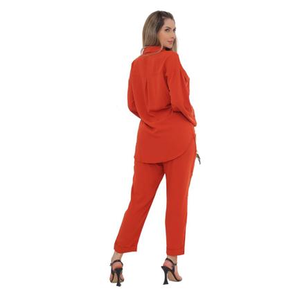 Imagem de Conjunto Feminino Camisa e Calça Com Elástico Tendência Verão