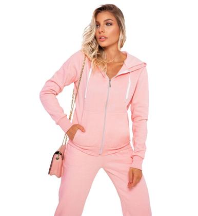 Imagem de Conjunto Feminino Casaco De Moletom Com Zíper e Capuz +Calça Com Bolso