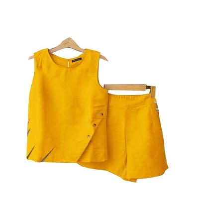 Imagem de Conjunto Feminino Casual De Verão ZANZEA 2 Peças: Regata E Shorts Sólidos Com Bolsos