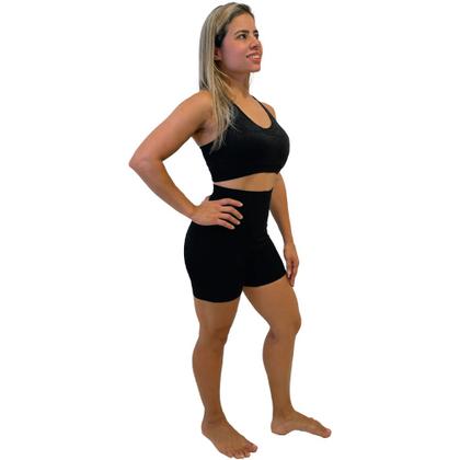 Imagem de Conjunto Feminino Com Short E Top Modelo Sem Costura Para Academia Treino Corrida