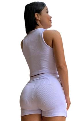 Imagem de Conjunto Feminino Cropped Regatinha Sem Bojo com Short Saia