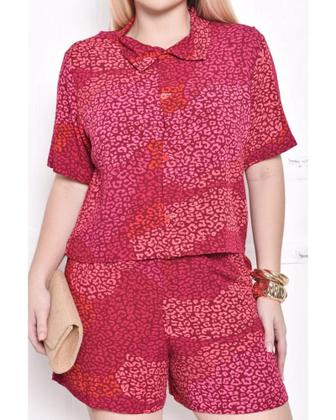 Imagem de Conjunto Feminino de Camisa com Botões e Shorts Com Bolso Confortável