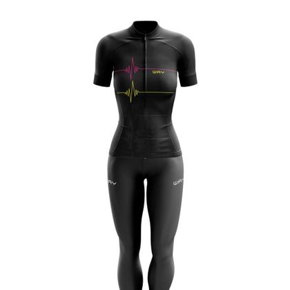 Imagem de Conjunto Feminino de Ciclismo Camisa Manga Curta + Calça Gel