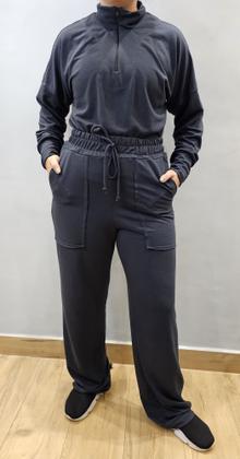 Imagem de Conjunto Feminino de Moletinho Calça e Blusa Manga Longa Outono Inverno.