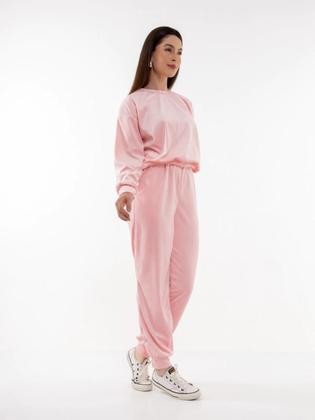Imagem de Conjunto Feminino de Veludo Plush com Calça Jogger CON-0050