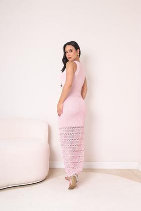 Imagem de Conjunto Feminino de Verão em Tricô Fio Premium com Renda e Fenda Elegante
