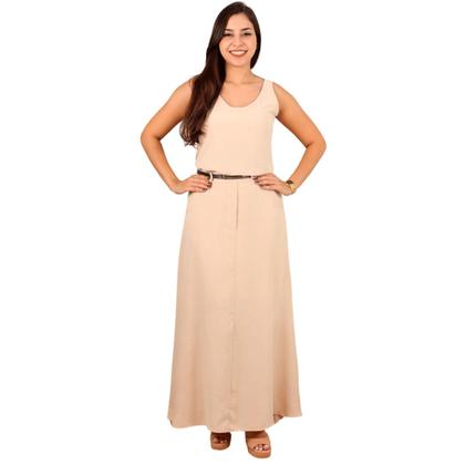 Imagem de Conjunto Feminino Duna Moda Verão Saia Longa E Blusa Lisa Blusinha Regata Midi Elegante Confort