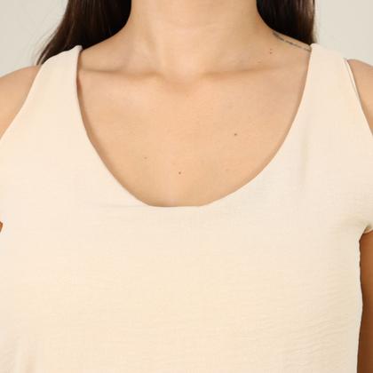 Imagem de Conjunto Feminino Duna Moda Verão Saia Longa E Blusa Lisa Blusinha Regata Midi Elegante Confort