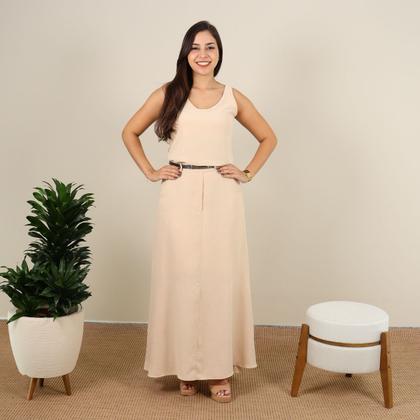 Imagem de Conjunto Feminino Duna Moda Verão Saia Longa E Blusa Lisa Blusinha Regata Midi Elegante Confort