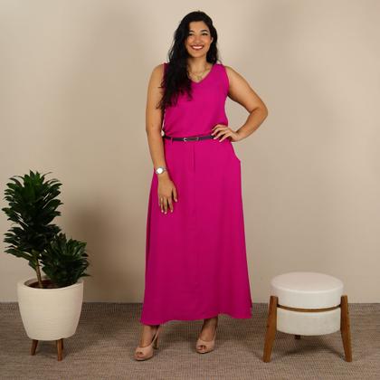 Imagem de Conjunto Feminino Duna Plus Size Saia Longa E Blusa Regata Lisa