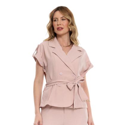 Imagem de Conjunto Feminino Elegante com Blazer de Manga japonesa e Calça Reta tecido lolis twill hzcon007