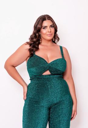 Imagem de Conjunto feminino em lurex plus size