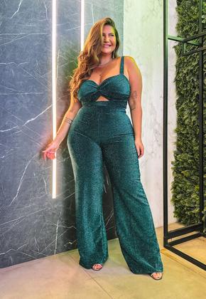 Imagem de Conjunto feminino em lurex plus size