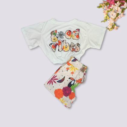 Imagem de Conjunto Feminino Estampado Short Cropped com Elástico  0227