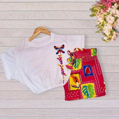Imagem de Conjunto Feminino Estampado Short Cropped com Elástico  0227