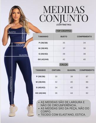 Imagem de Conjunto Feminino Fitness Calça Legging De Academia Cós Alto Top Bojo Removível Zero Transparência