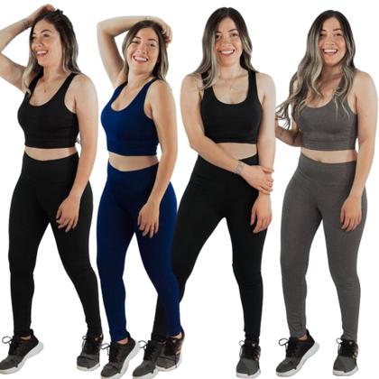 Imagem de Conjunto Feminino Fitness Legging E Top Roupas De Academia Cross