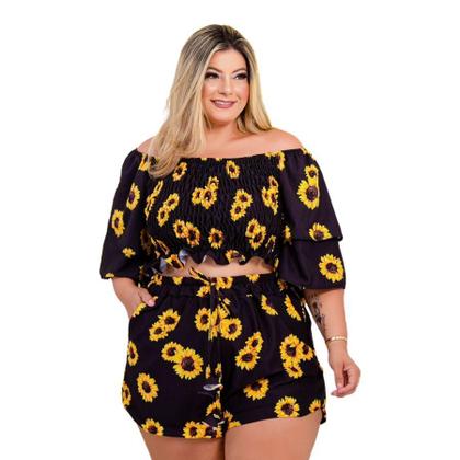 Imagem de Conjunto Feminino Plus Size Ciganinha Estampado 0259