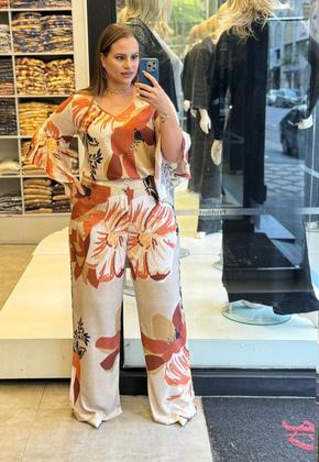 Imagem de Conjunto Feminino Plus Size Estampa flores