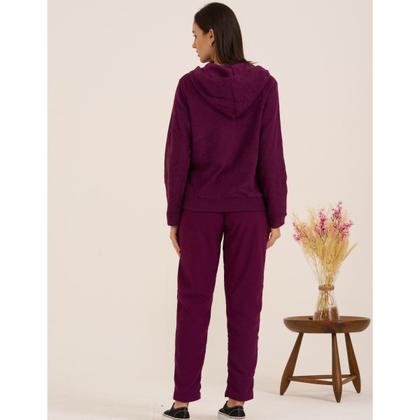 Imagem de Conjunto Feminino Quente Inverno Plush Bouclê Slim com Zíper 105624A