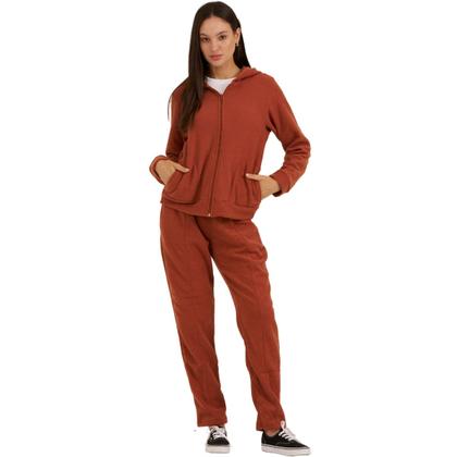 Imagem de Conjunto Feminino Quente Inverno Plush Bouclê Slim com Zíper 105624A