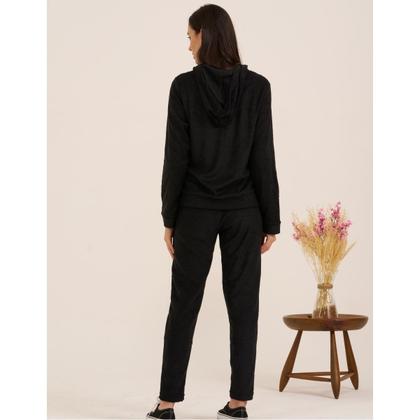 Imagem de Conjunto Feminino Quente Inverno Plush Bouclê Slim com Zíper 105624A